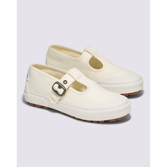 Vans Shoes - Vans Cream White Canvas Classic Mary Jane T-Strap Style 93 Sneakers Size 9.5